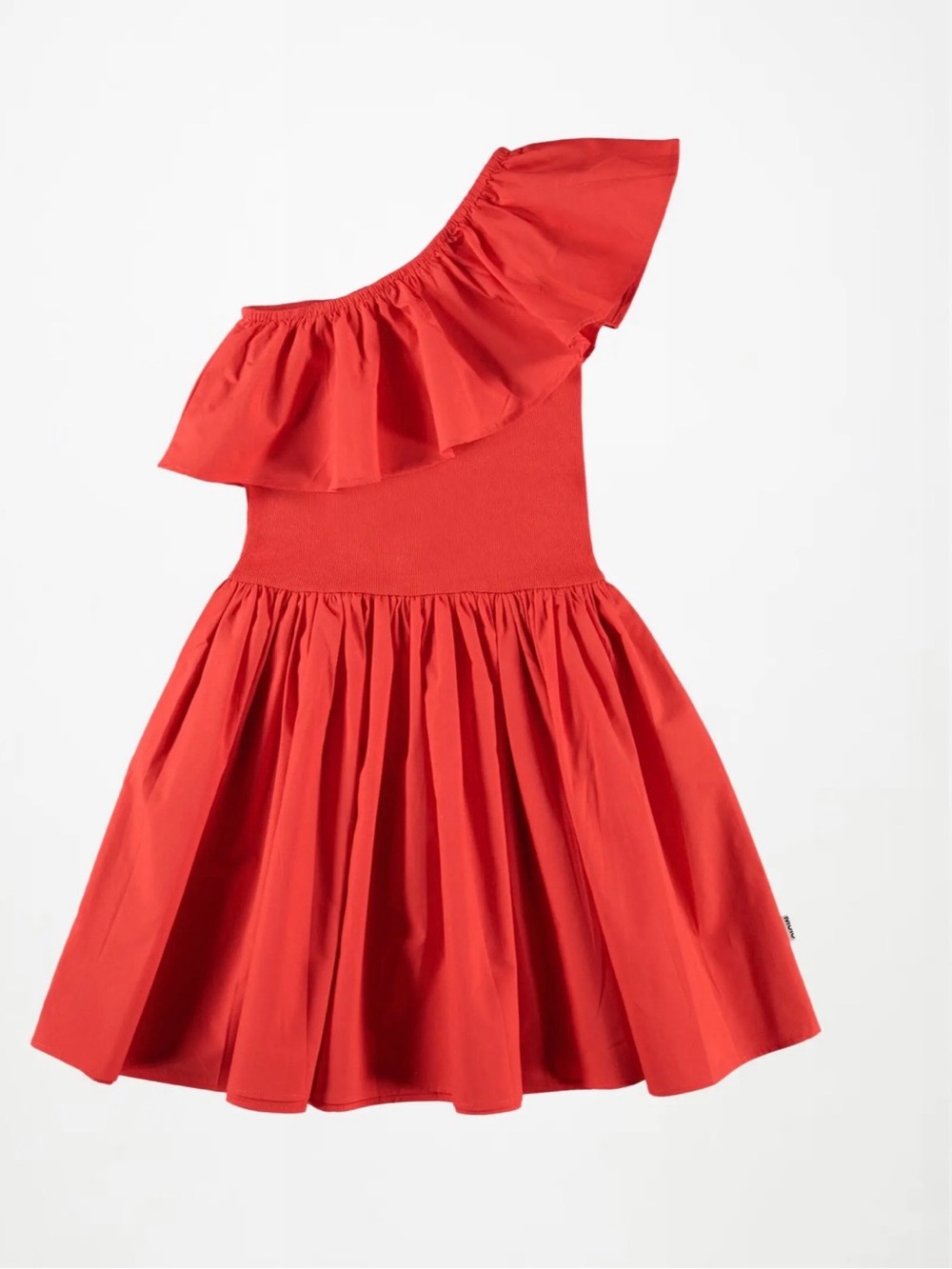 Molo Chloey Girls One-Shoulder Apple Red Ruffle Dress